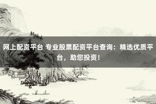 网上配资平台 专业股票配资平台查询：精选优质平台，助您投资！
