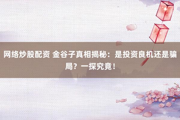 网络炒股配资 金谷子真相揭秘：是投资良机还是骗局？一探究竟！