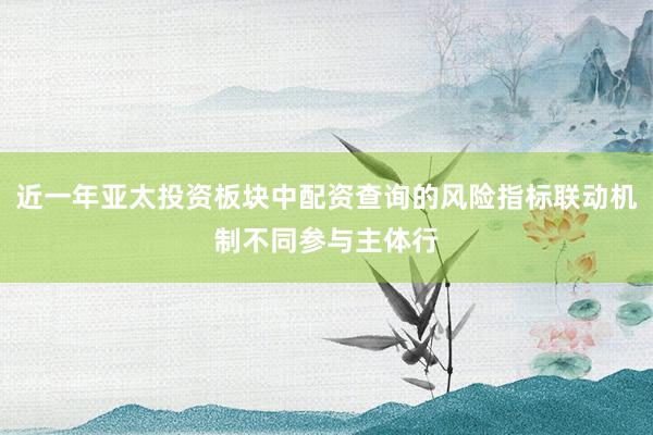 近一年亚太投资板块中配资查询的风险指标联动机制不同参与主体行